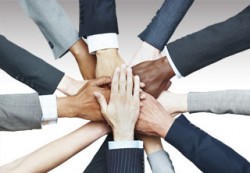 Diverse Hands Coming Together